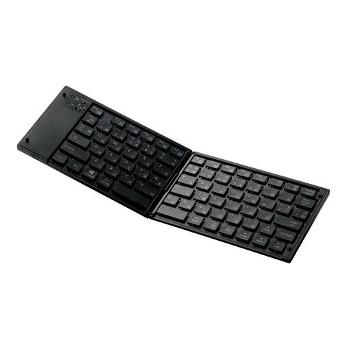 エレコム TK-FLP01BK ワイヤレスキーボード Bluetooth接続 パンタグラフ 折り畳み可能 タブレットスタンド付き テンキー無し ブラック