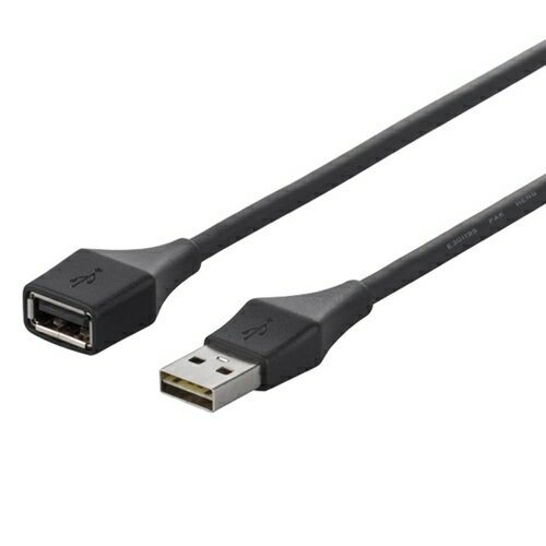 バッファロー BSUAADU215BKA どっちもUSBコネクター採用 USB2.0延長ケーブル（A to A） 1.5m ブラック