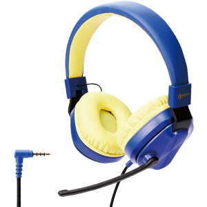 エレコム HS-KDGM01TBU ゲーミングヘッドセット 有線 子供用 低音量仕様 折り畳み式 回転マイクアーム付 4極φ3.5mm ネイビー×イエロー販売