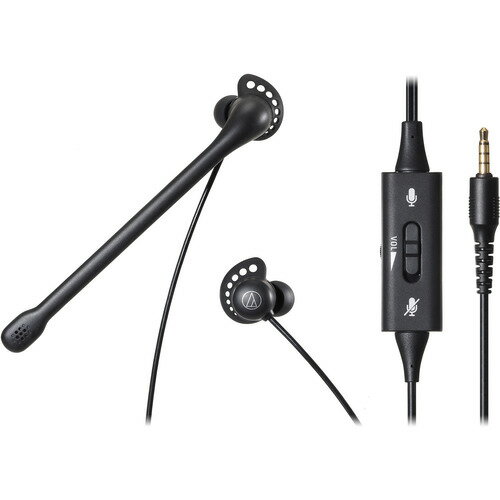 Headset - オーディオテクニカ ATH-202COM BK インナーイヤーヘッドセット ブラック