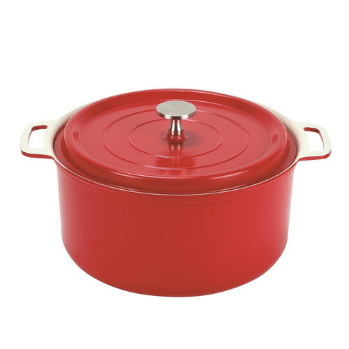 Ih/Gas Compatible - パール金属 無水調理ができるセラミック加工IH対応両手鍋22cm レッド HB5726