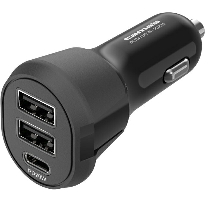 多摩電子工業PD20W カーチャージャー C+A×2TKP135UKUSB PD 「超急速充電対応」。周辺機器の充電にも対応するカーチャージャー12V24V対応 トラックなどの大型車に対応出力 Tyoe-C PD20W、 USB-A 2ポー...