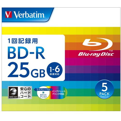 Av Accessories - Verbatim DBR25RP5V2 BDメディア 25GB データ用 6倍速 BD-R 5枚パック 25GB ホワイトインクジェットプリンタブル