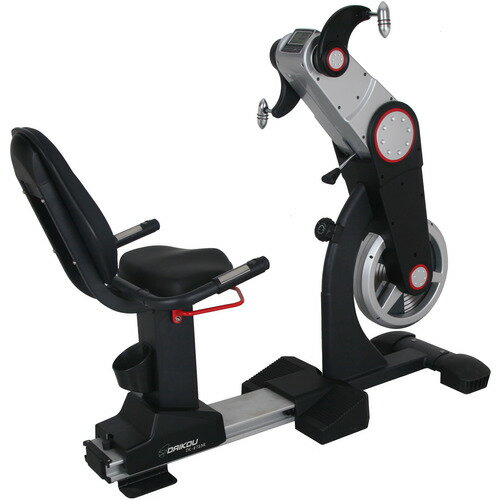ダイコー DK-8723R 準業務用 ハンドサイクル DK8723R●複数の姿勢で運動が可能。マシンに付いているシートでの運動はもちろん、シートを後ろまで引っ張ればシートが外れるので立ったままハンドルを漕いだり・車椅子やお気に入りの椅子に座って運動が可能です。●シート調整シートはスライド式なので無段階調節が可能で、調節・取り付け・取り外しも簡単に行えます。●負荷調整レバー操作で15段階の調節が可能。●安心のメーカー保証軽頻度の施設の利用でもご家庭での利用でも、1年間のメーカー保証付き。&nbsp;【仕様】本体size(cm)：W60 × L141 × H135本体重量：74kg連続使用時間：120分梱包サイズ(cm)：W32 × L138 × H115梱包重量：79kg座面高さ：約65cm（付属のシート使用）耐荷重：150kg（付属のシート使用）負荷調整：15段階メーカー保証：1年間