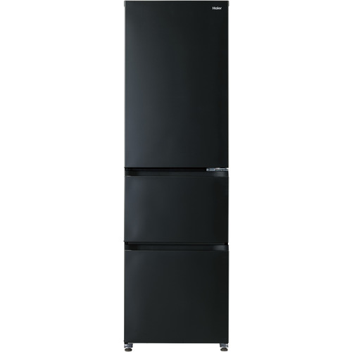 【無料長期保証】Haier JR-CV34B-K 3ドア冷蔵庫 SLIMORE （335L・右開き） チャコールブラック