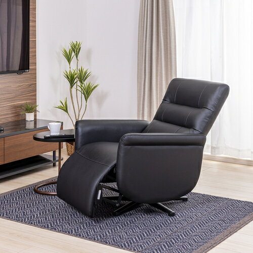 ヤマダオリジナル [幅79]電動リクライニングチェア「YEPC190006BKカワ」 本革 ブラック【※AR対応】