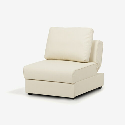 Sofa Bed - 大塚家具 アームレスチェア 「組み合わせ式ソファベッド パズル」 ソフトレザーアイボリー色