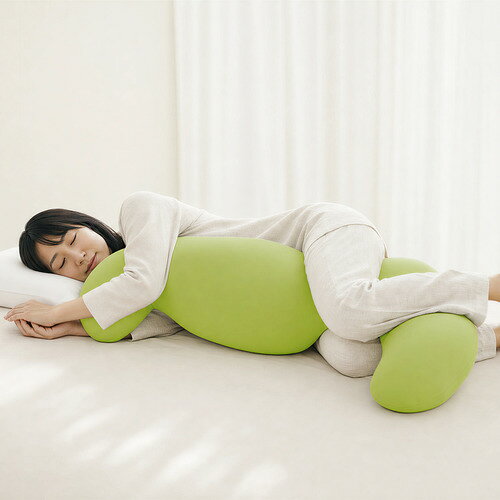 MOGU モグ 気持ちいい抱きまくら 本体(カバー付き) OGN 横500mm×縦1150mm×奥行200mm オリーブグリーン [3]