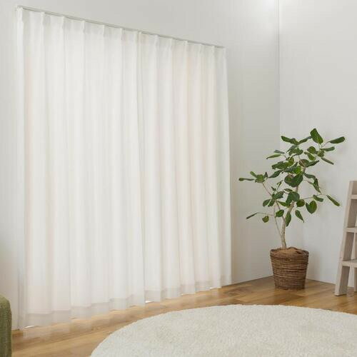 ユニベール レースカーテン レース ミオ 幅100X丈176cm 2枚入 ホワイト ●UVカット85%、断熱25%保温25%、昼夜見えにくい&nbsp;【仕様】レースカーテン：UVカット85%、断熱25%保温25%、昼夜見えにくい