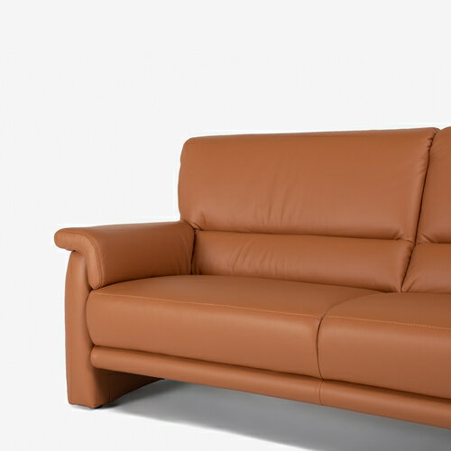 大塚家具 [3人掛] ドイツ製ソファ「ベルク」本革 総革張り#24 Nライトブラウン色 [3]