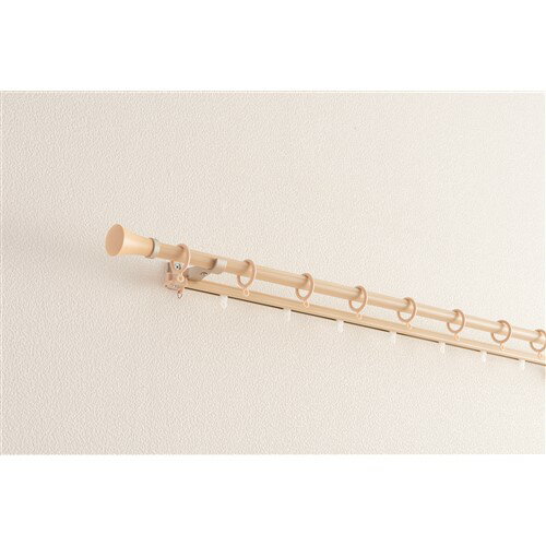 伸縮式カーテンレール ミディオ 木目ナチュラル ダブル1.1~2.0