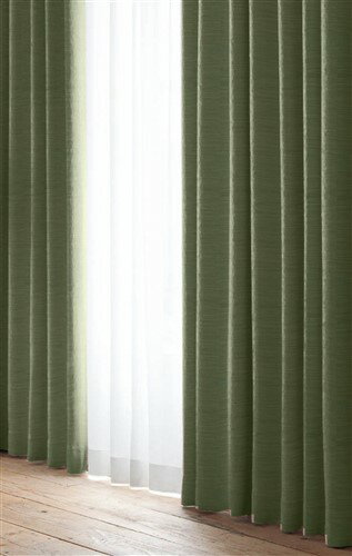[150×178]カーテンレガシー グリーン 1枚入 遮光 形状記憶加工 ウォッシャブル