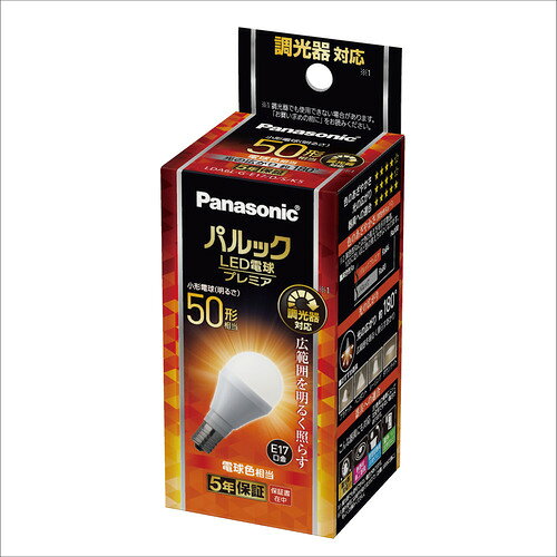 パナソニック LDA6LGE17DSK5 LED電球 電球色 発売日：2023年6月21日●調光器対応タイプ&nbsp;【仕様】ワット形：50形光色：電球色定格寿命：40000時間光束：小形電球50W相当 600 lm