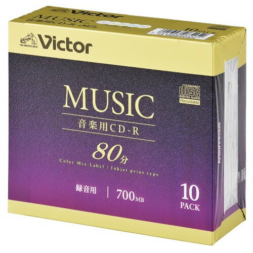 Victor AR80FPX10J5 音楽用 24倍速 CD-R 10枚