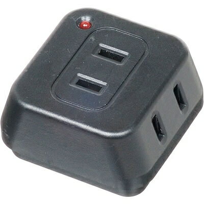 3个口 - ヤザワ Y02TK300BK 雷サージ付トリプルタップ 3個口 黒