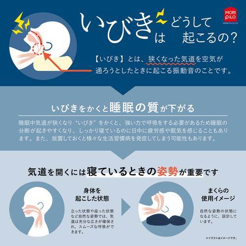 モリシタ いびきのことを考えたまくらFit in レギュラーサイズ [36×56] [2]