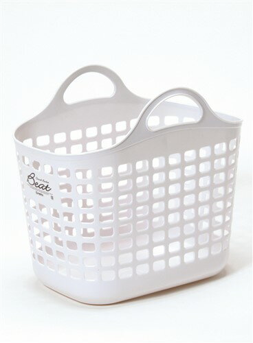 [幅33×長さ43×高さ41cm] ソフトバスケット ホワイト 片手でも持ちやすい