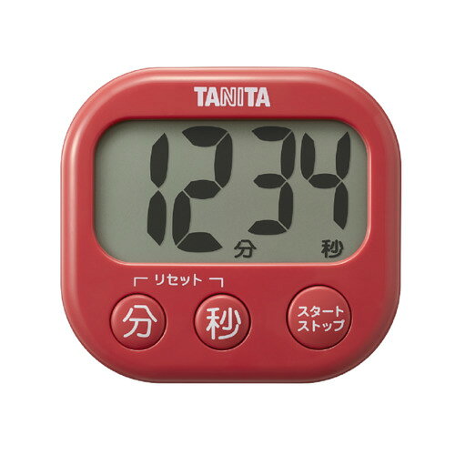 タニタ TD-429RD 抗菌でか見えタイマー チェリーレッド