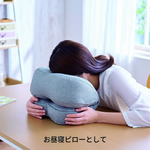 西川 パワーナップピローHeartハート ブルー　QH91306000800