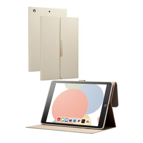 エレコム TB-A19RWVJM2GB フラップケース ソフトレザー &me フリーアングル スリープ対応 ミラー付 iPad 10.2インチ 第9/8/7世代 (2021/2020/2019) 用 グレージュ発売日：2024年1月14日●ベーシックなサフィアーノ調レザーにゴールドパーツが上品になじむ、&meシリーズのiPad 第9世代(2021年モデル)、iPad 第8世代(2020年モデル)、iPad 第7世代(2019年モデル)用三つ折り型のフラップケースです。●もっと、自分だけの「好き」を選びたい。そんな想いに応えるアクセサリーで、お気に入りの毎日を。スマートデバイスと私をつなぐ、&meです。●落ち着いた色味のソフトレザーとゴールドパーツの、三つ折り型フラップケースです。●しぼ加工を施したニュアンスカラーとゴールドパーツで、シンプルかつエレガントな印象です。普段使いはもちろんオフィスなどの幅広いシーンで使用できます。●ケースの内側には、目元や口元など、気になったらすぐにチェックできるミラーが付いています。●カードや名刺を収納できるカードポケットをケース内側に備えています。●端末装着部分にはやわらかく丈夫で、衝撃も吸収するソフトケースを採用しています。●傷や汚れが付きにくいソフトレザー素材を使用しています。●溝のないフラップ上で好きなアングルに調節できるフリーアングルタイプです。●タッチペンホルダーにApple Pencilを差し込んで持ち運び可能です。&nbsp;【仕様】対応機種：iPad 第9世代(2021年モデル)、iPad 第8世代(2020年モデル)、iPad 第7世代(2019年モデル)対応モデル番号：A2197、A2198、A2200、A2270、A2428、A2429、A2430、A2602、A2603、A2604、A2605セット内容：ケース×1材質：表面:合成皮革、裏地:ポリエステル・磁石、ミラー:ガラス、本体装着部:TPU(熱可塑性ポリウレタン)カラー：グレージュ