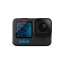 GoPro CHDHX-112-FW アクションカメラ HERO11 BLACK発売日：2023年10月●撮影したら、チャージするだけ。ハイライトビデオを自動作成GoProを自宅のWi-Fiに接続した状態で、コンセントにつなぐだけ。チャージ中にコンテンツがクラウドに自動アップロードされ、音楽のビートやエフェクトとシンクロしたハイライトビデオが自動作成されます。その後スマートフォンに送信されるので、すぐにシェアできます。●画期的な新型イメージセンサーHERO11 Blackの強力な新型イメージセンサーにより、これまでのHEROカメラで最も広い視野角を実現。クリエイティビティを刺激する超大型キャンバス。すべてのショットに空や水平線がより多く収まります。GoPro Quikアプリを使えば、映像の豊かな質感と鮮明さを維持しながらショットのズームインやクロップ、アスペクト比の変更などを行うことができます。●驚異の画質4Kより91%高い解像度と1080pより665%も鮮明な5.3Kビデオにより、HERO11 Blackは細部までくっきりとしたシネマティックな画質でアクションをとらえます。撥水レンズカバーがレンズフレアなどの現象を抑え、これまで以上に美しい写真やビデオを撮影できます。●高解像度写真、ビデオ、高フレームレートHERO11 Blackの新型イメージセンサーにより、写真解像度が最大27MPに向上。5.3K60ビデオの動きも非常に滑らかです。GoPro Quikアプリを使用して、ビデオからお気に入りのショットを最大24.7MPで切り出すこともできます。さらに2.7K240ビデオでは、8倍のスローモーション再生で、通常のスピードでは見えないディテールを捉えることができます。●エミー賞受賞のHyperSmoothブレ補正HyperSmoothの進化は止まりません。HERO11 Blackは、水平ロック、新型イメージセンサーによる4:3映像のブレ補正、最大限のブレ補正を最小限のクロップで実現する自動ブーストなど大幅に進化を遂げたHyperSmooth 5.0を搭載。サイクリング、スケート、スキー、公園での子供達との追いかけっこ、ペットのPOVショットなど、激しく揺れる状況でも非常に滑らかな映像を撮影できます。【付属品】・ リチャージャブルENDUROバッテリー・粘着性ベースマウント (曲面)・マウント用バックル・USB-Cケーブル・サムスクリュー【仕様】本体サイズ(H×W×D) mm：約50.8×71.8×33.6mm本体重量：約154g（バッテリーを含む）