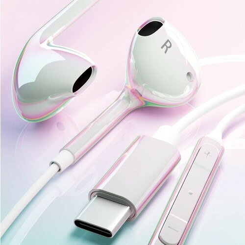 イーウェルネス楽天市場店のPGA PG-ARSEIE2WH1 USB Type-C ステレオイヤホン コード長1.2m オーロラ／ホワイト｜アングル3