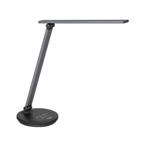 パナソニック SQ-LD440-K LEDデスクスタンド(デスクライト) パルック ダークグレーメタリック仕上 SQLD440K発売日：2024年6月21日●パソコンの画面が見やすい「パソコンくっきり光」搭載●紙面の文字が読みやすい 「文字くっきり光」搭載●JIS:A形相当の明るさで、新聞見開きサイズを明るく照らす●休憩タイマー付き●30秒後切機能付き&nbsp;【仕様】本体寸法：幅381mm（セード部）・高426mm本体質量：1.1kg器具光束：610 lm消費電力：7.1W固有エネルギー消費効率：85.9 lm/W（昼光色・昼白色）光源：LED（昼光色6200K・Ra83／昼白色5000K・Ra83）周波数：50/60Hz仕様：光色切替【文字くっきり光6200K←→パソコンくっきり光5000K】 ■コード1.7m付 ■休憩タイマー機能付 ■遅れ消灯機能（30秒後）付 ■AC100V ■LEDスタンド照度JIS：A形 ■調光ボリューム付（100％〜約20％） ※長押しで連続調光 ■段調光（6段調光：約20％→約30％→約40％→約60％→約80％→100％） ■文字くっきり光 ■パソコンくっきり光 注）固有エネルギー消費効率の算出方法は蛍光灯とは異なります。 注）近くでラジオやテレビなどの音響、映像機器を使用されますと、雑音が入る場合があります。入る場合は距離を離すかスタンドの向きを変えてください。 注）光色によって、全光束・消費電力が変化します。付属品名称：コード1.7m付