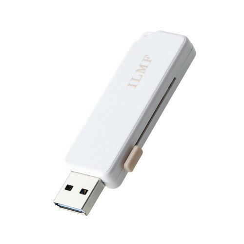 エレコム MF-ER3032GWH-IL USBメモリ 32GB USB3.2(Gen1) USB A スライドシャッター式 Windows Mac対応 ホワイト エレコム MF-ER3032GWH-IL USBメモリ 32GB USB3.2(Gen1) USB A スライドシャッター式 Windows Mac対応 ホワイト