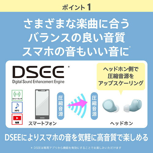 イーウェルネス楽天市場店のソニー ワイヤレス イヤホン 左右分離 IPX4 最大22時間 USB-C WF-C510 WFC510 LZ ブルー系｜アングル3