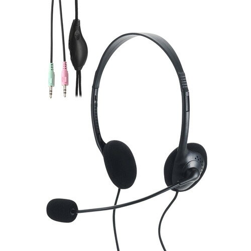 Headset - エレコム HS-HP14SBK 両耳小型有線オーバーヘッドセット φ3.5mm3極ミニプラグ×2