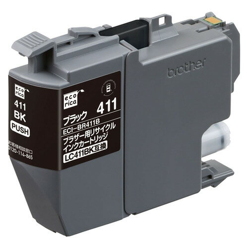 �����ꥫ ECI-BR411B brother LC411BK �ߴ��ꥵ�����륤�󥯥����ȥ�å� ����ɽ����ǽ�� �֥�å�