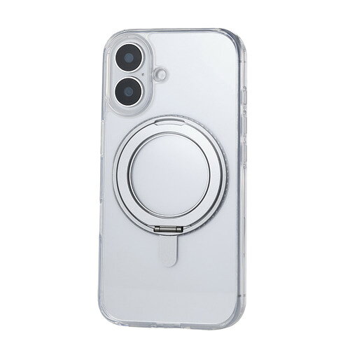 エレコム PM-A24AMAGSTGY iPhone 16 ハイブリッドケース MAGKEEP スタンド