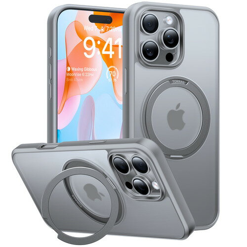 Torras X00FX1776 ROstand Pro case for iPhone16 Pro Max Titanium Grey