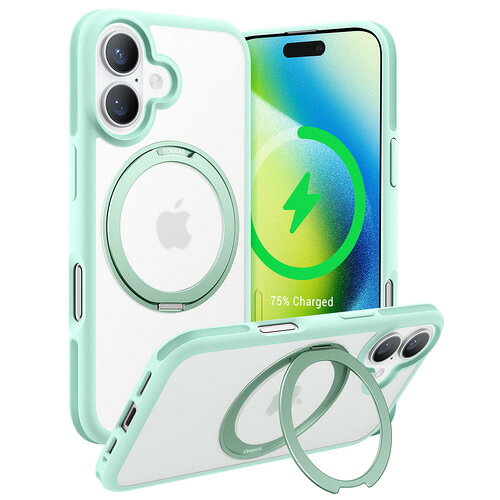 Torras X00FX1794 ROstand R Fusion case for iPhone16 Plus Light Green