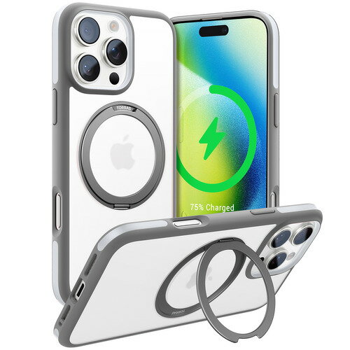 樂天商城 - Torras X00FX1798 ROstand R Fusion case for iPhone16 Pro Titanium Grey