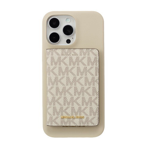 Rakuten - MICHAEL KORS MKCWVNLWPIP2469 Wrap Case with MagSafe Card Wallet for iPhone16 Pro MAX Vanilla