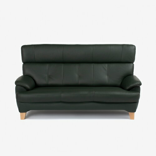 Artificial Leather - 大塚家具 [3人掛]ソファ「ノーヴァ SD-433B」革グリーン色 #OM451 木脚ナチュラル色