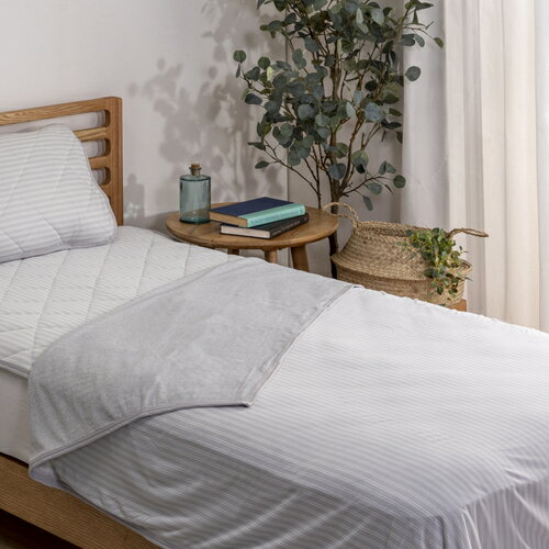 【在庫限り】[ダブル]ひんやり接触冷感 タオルケット Just cool グレーヤマダオリジナル