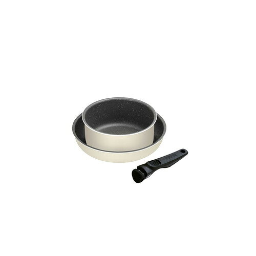 ダイヤモンドコートパン IH 3点 アイボリー DCI-T3S(1セット)