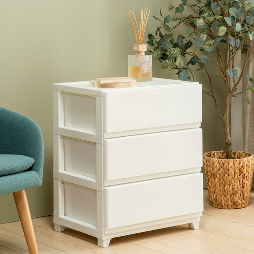 収納用品 デコニーシーヴォワイド 3段 ホワイト 1個