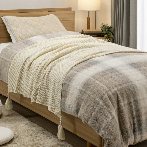 NEWヤマダオリジナル アクリルブランケット ハーフ:約100x140cm アイボリー