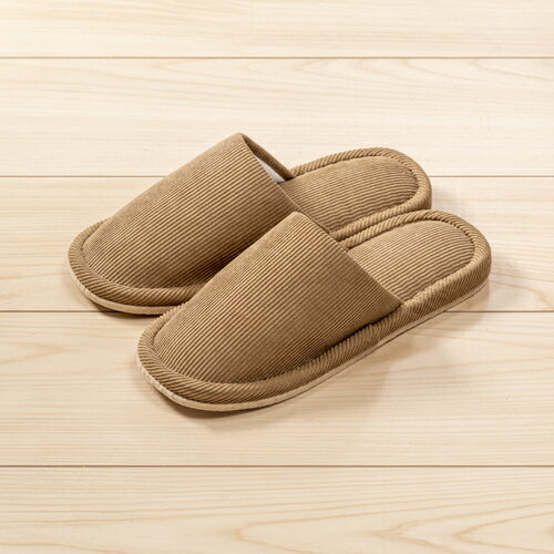ヤマダオリジナル コーデュロイ洗えるルームシューズ BR Lブラウン製品サイズ(片足)Lサイズ：W11xD28xH..