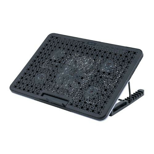 ナカバヤシ NSF-10BK ノートPCクーラー ファン×5 白色LEDライト搭載 ブラック