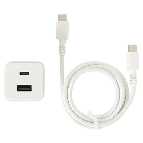 クオリティトラストジャパン QTC026WH PD35W対応 Type-C 1ポート USB1ポート ACアダプタ+CTOCケーブル 1m ホワイト ●GaN(窒化ガリウム)搭載小型・軽量な設計を実現●USB Power Delivery対応最大35Wの高速充電可能　※Type-C1ポート使用時のみPD対応です。●2台同時充電可能2ポート搭載しているためスマートフォンなどを同時充電できます。　※2ポート同時出力時は合計最大15Wとなります。●PD対応ケーブル付属付属のケーブルを使用すれば最適なPD充電が可能&nbsp;【仕様】本体サイズ：(約)奥行35×幅35×高さ46mm本体重量：AC：約67g　ケーブル：約26gケーブル長：約100cm出力ポート：USB-A×1、Type-C×1定格入力：100-240V　50-60Hz　1A定格出力：Type-C(PD)：5V/3A、9V/3A、12V/2.91A、15V/2.33A、 20V/1.75A　Type-C(PPS)：5.0~11V/3A　USB-A(QC)：5V/3A、9V/2A、12V/1.5A　2ポート合計：最大5V/3Aケーブル定格：PD対応時：最大60W(20V/3A)、PD非対応時：5V/3A