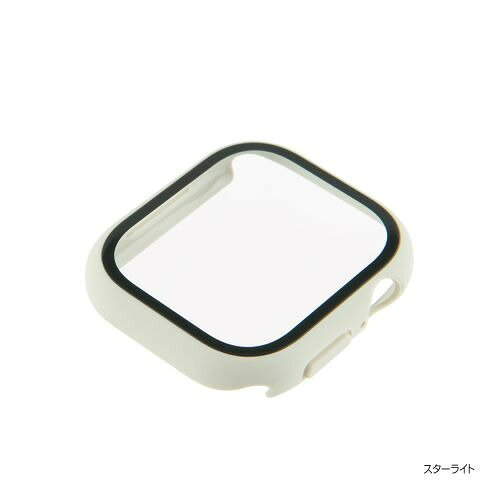 ナカバヤシ SMWC-AW461ST Apple Watch Series10用 高硬度9Hガラス+ケース 46mm スターライト