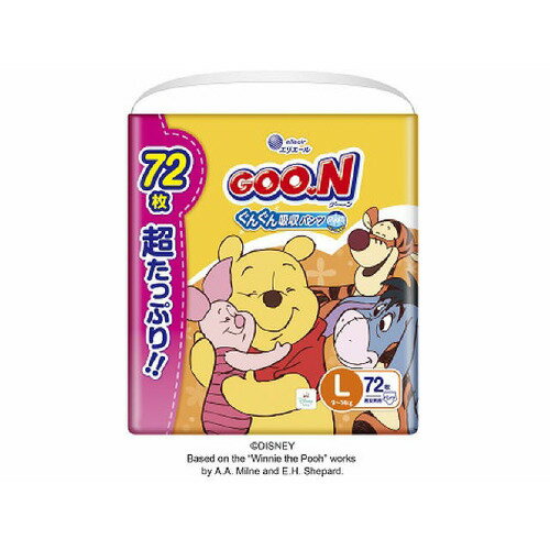 大王製紙 グーン ぐんぐん吸収パンツ Lサイズ 超たっぷり 72枚 X 3【セット販売】