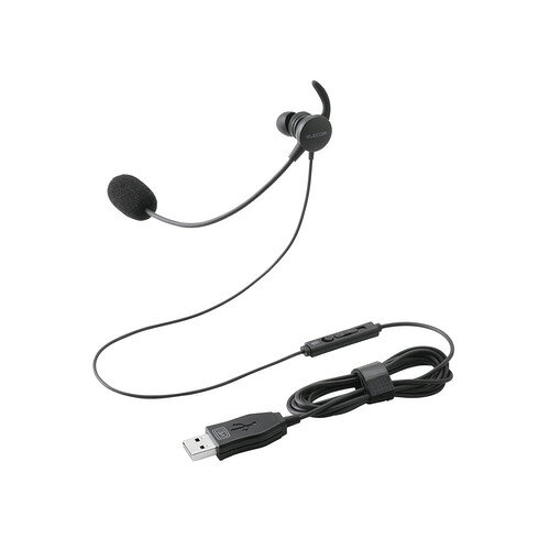 Other - エレコム HS-EP21MUBK 片耳カナル型有線ヘッドセット USB 接続 マイク付き ミュート機能 Windows Mac対応 ブラック