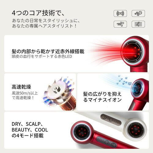 旭興進 ED-WH-01 ELLE ヘアグロスドライヤー ホワイト