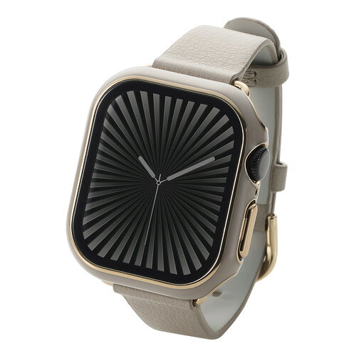 エレコム AW-24BFCGJGB アップルウォッチ カバー Apple Watch Series 10 [ 42mm ] 表面硬度10H メタリックライン &me グレージュ