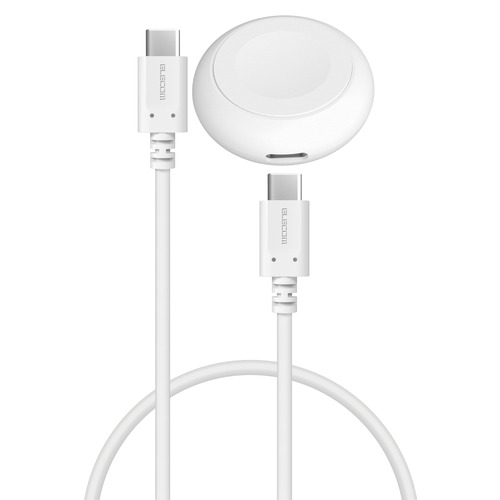 エレコム MPA-AWCDFCQWH Apple Watch 充電器 USB-C ケーブル 0.3m 高速充電 AppleWatch Ultra 2 ／ SE 第2世代 等対応 ホワイト